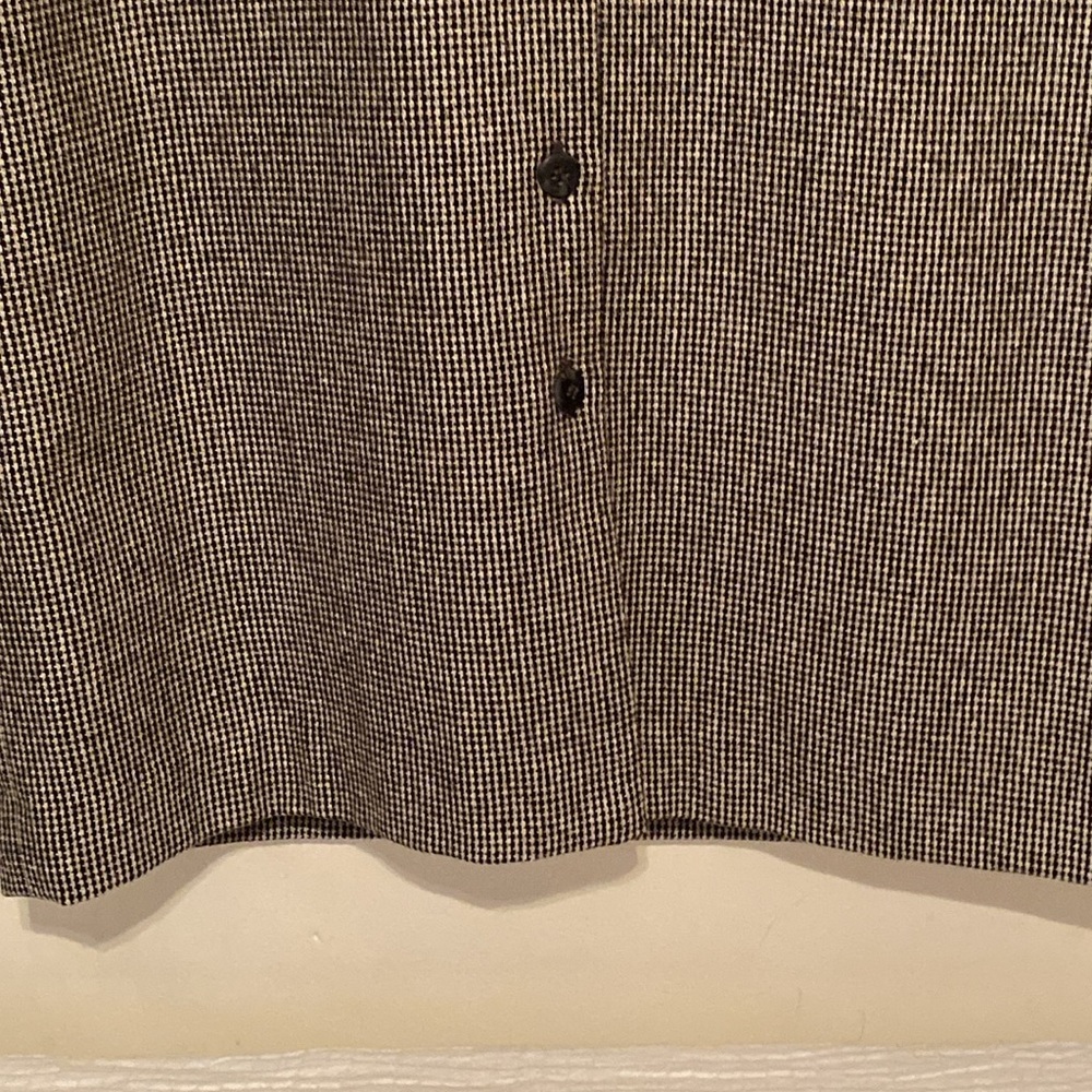 Joan Leslie Vintage Black  & White Houndstooth Wool Button-Down Dress size 12 - Picture 3 of 12